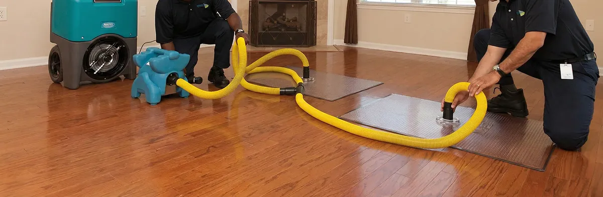 emergency water removal technicians extracting standing water from a home using professional equipment in Nashville, TN