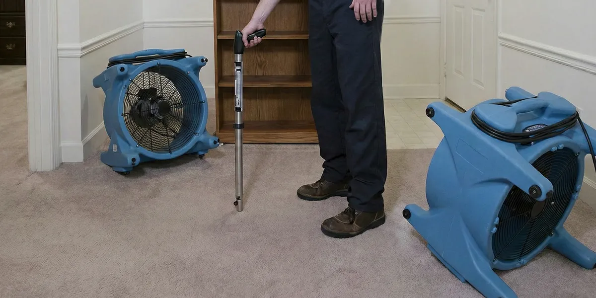 emergency water removal equipment deployed to dry a flooded residential interior in Nashville, TN