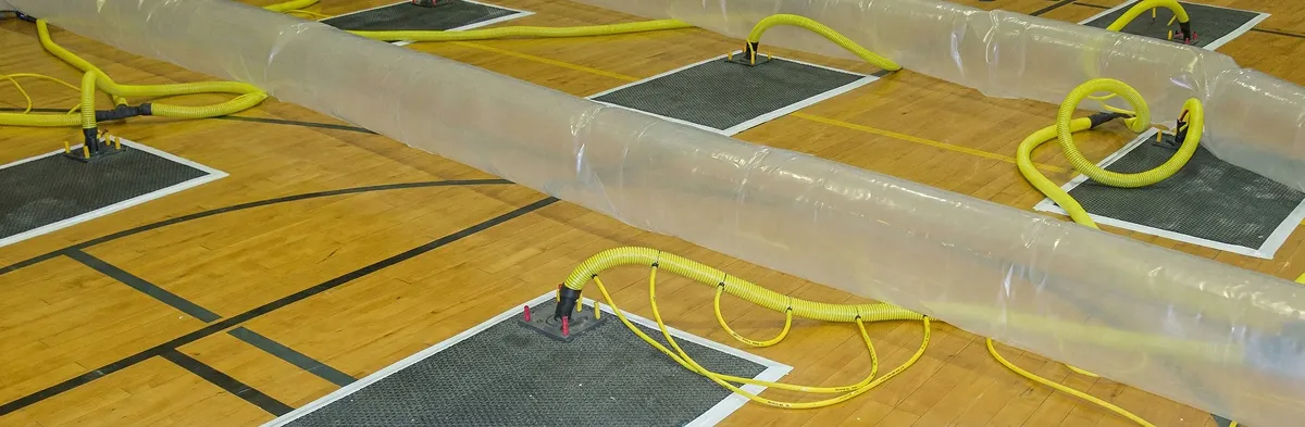 water clean up drying system set up to remove moisture and prevent further damage in Nashville, TN